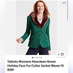 Talbots Aberdeen Wool Blend Green Blazer Sz 6. Beautiful green classic!